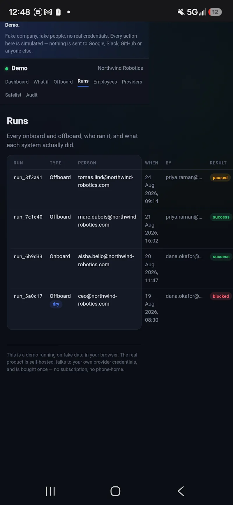 Live demo screenshot 4