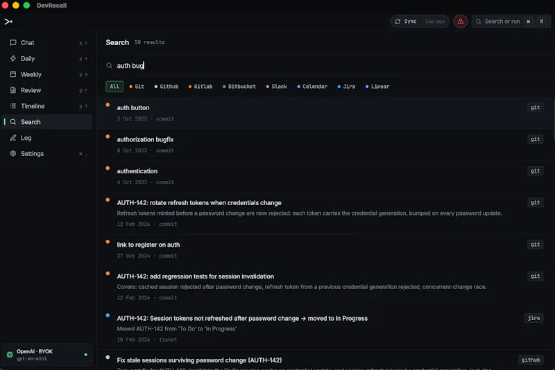 DevRecall screenshot 3