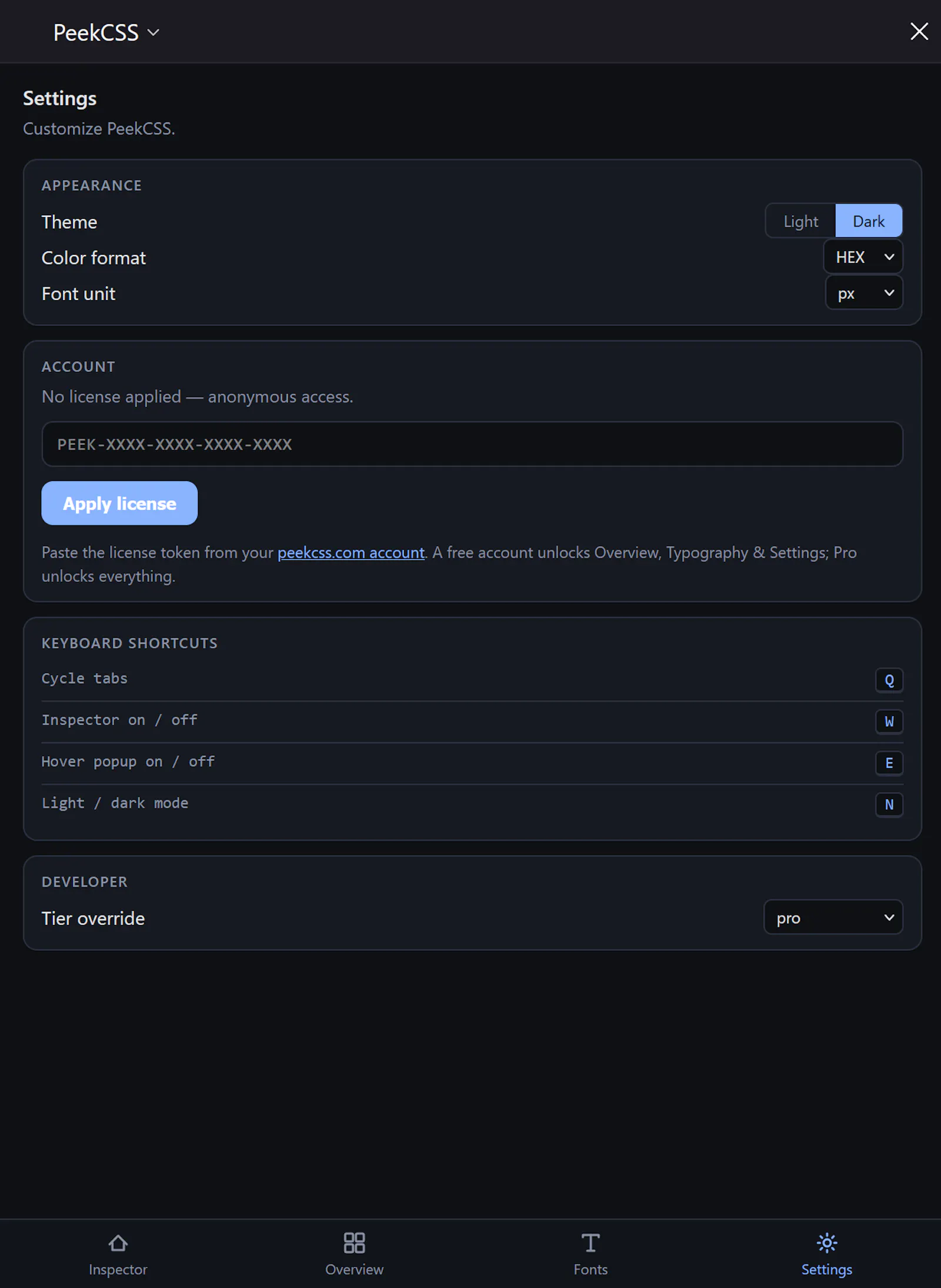 PeekCSS screenshot 5