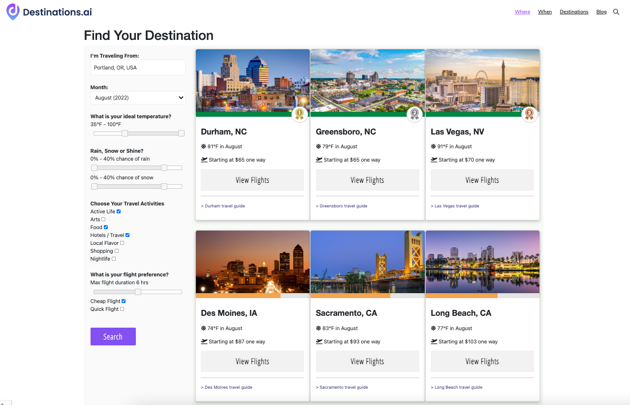 Média Destinations.ai - Nous facilitons la recherche de votre prochaine destination de voyage. 4