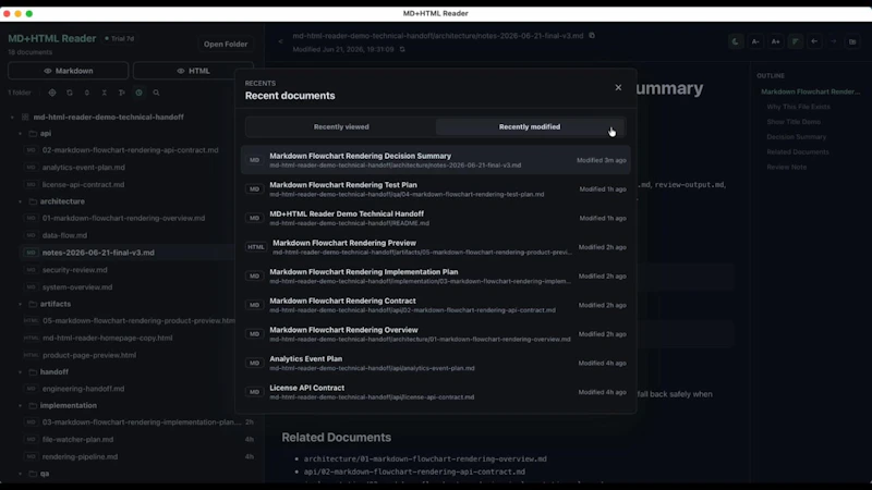 MD+HTML Reader screenshot 1 (video preview)