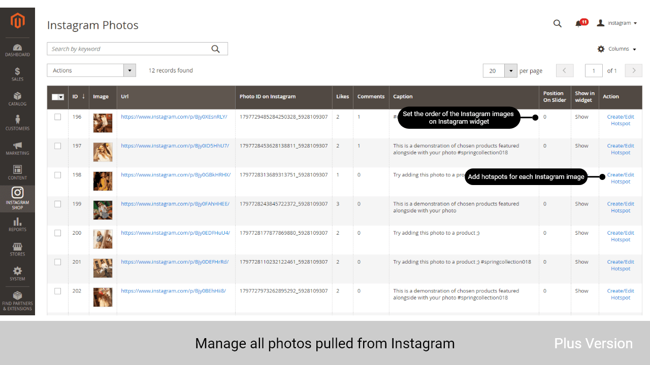 Magento Instagram Extension gallery image