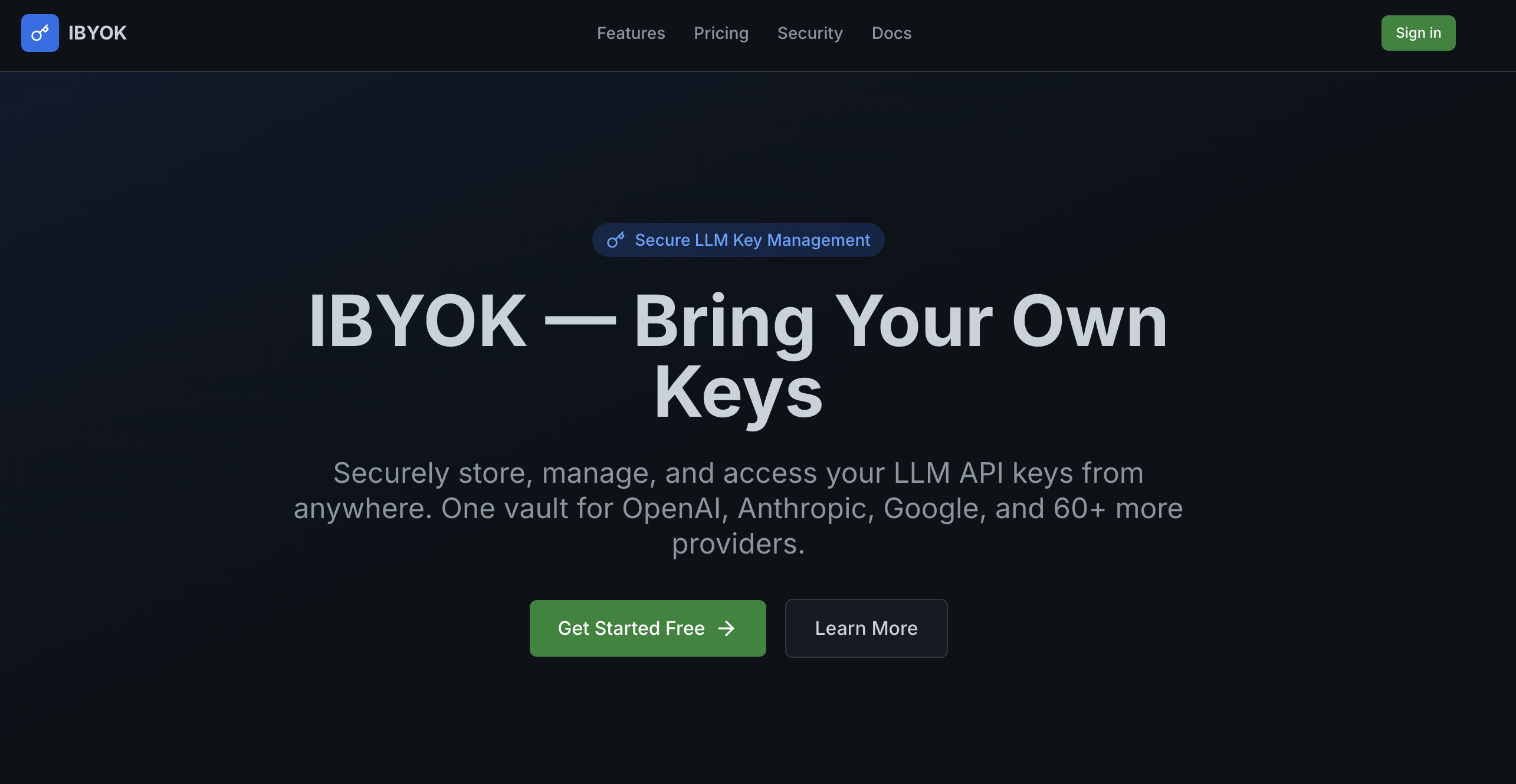 IBYOK - Main product screenshot demonstrating key features and user interface