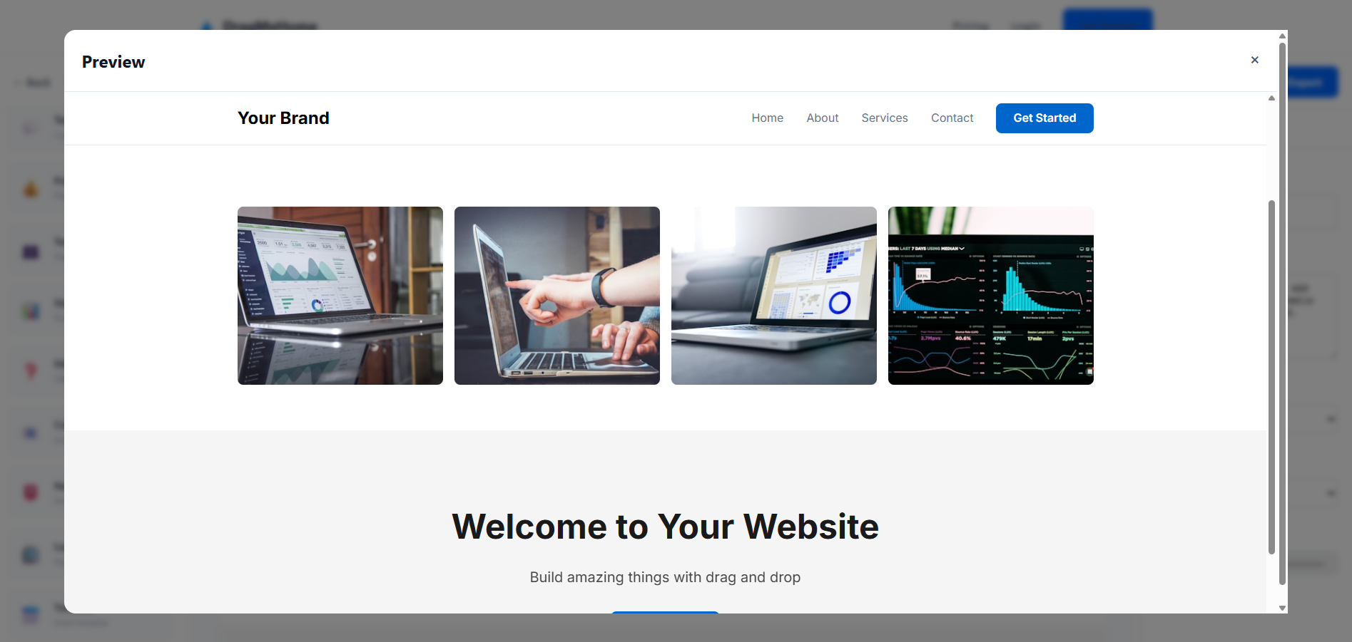 Drag 'n' drop Website Builder - Screenshot 3 showing product features and functionality