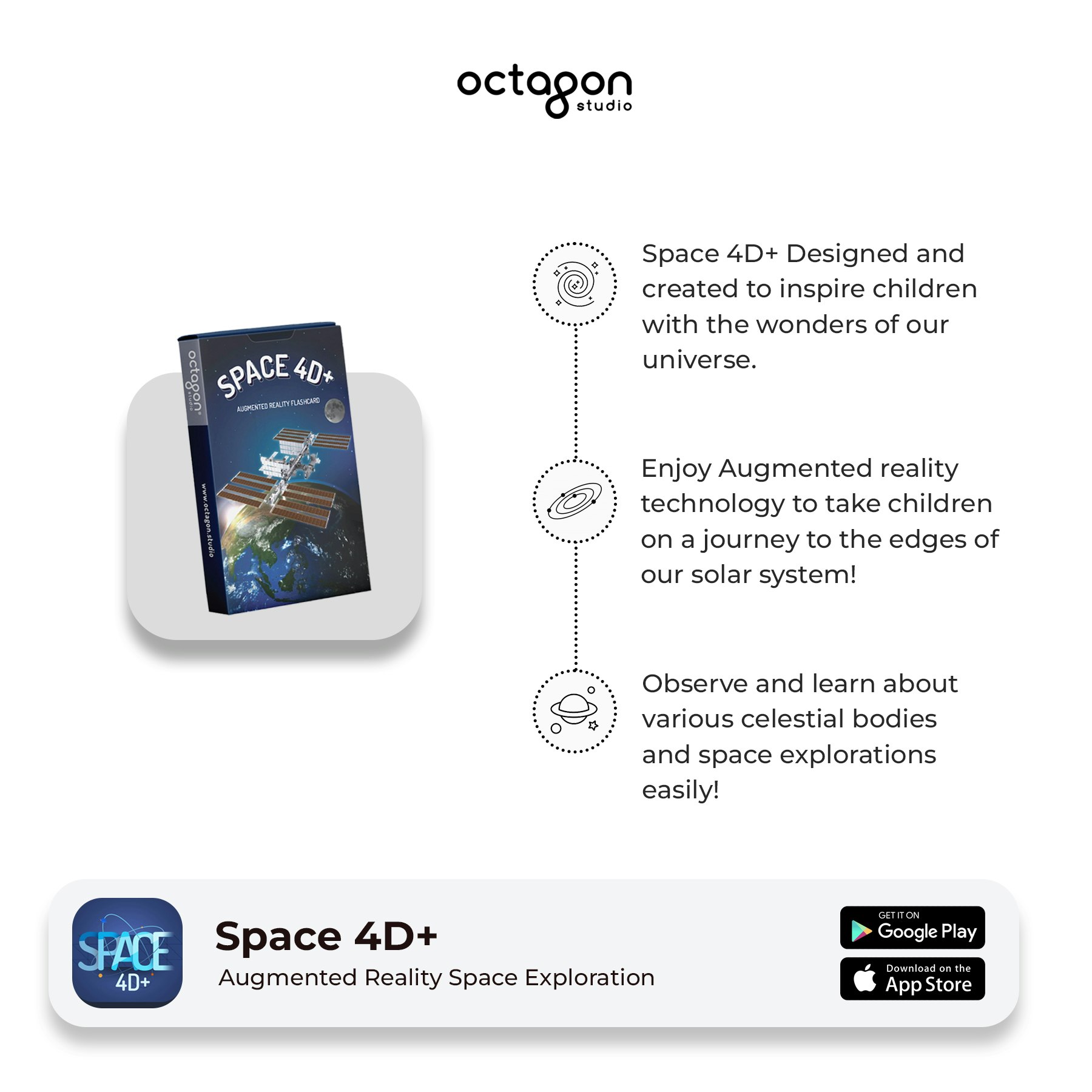Mídia 6 de Cartões de realidade aumentada do espaço 4D - Explodir para o espaço sideral em realidade aumentada