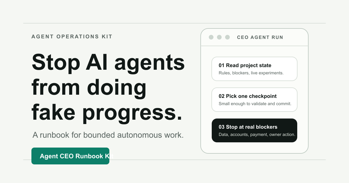 Agent CEO Runbook Kit gallery image