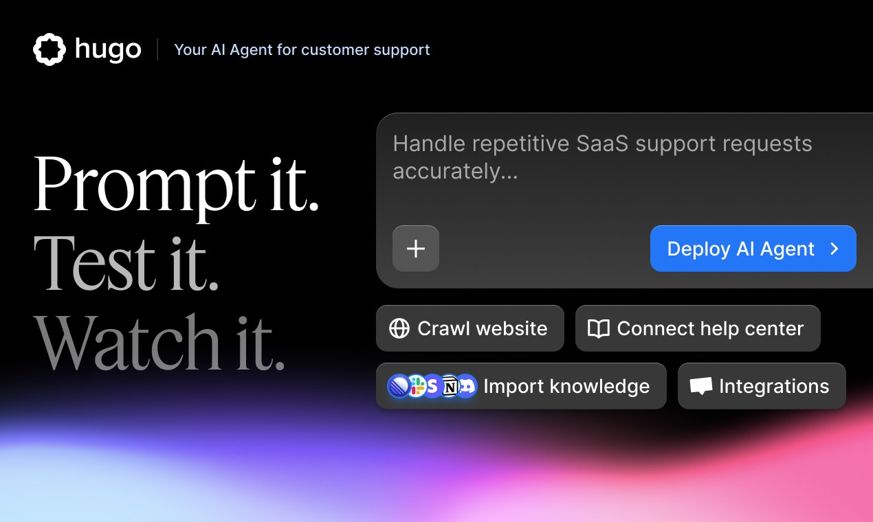 Hugo - Main product screenshot demonstrating key features and user interface