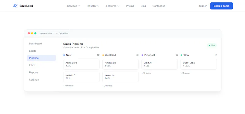 EazeLead: WhatsApp & Leads CRM for SMBs screenshot 1