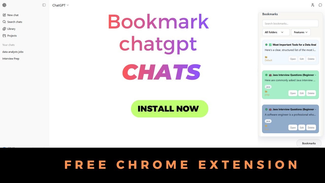 ChatGPT Bookmarks Chrome Extention gallery image