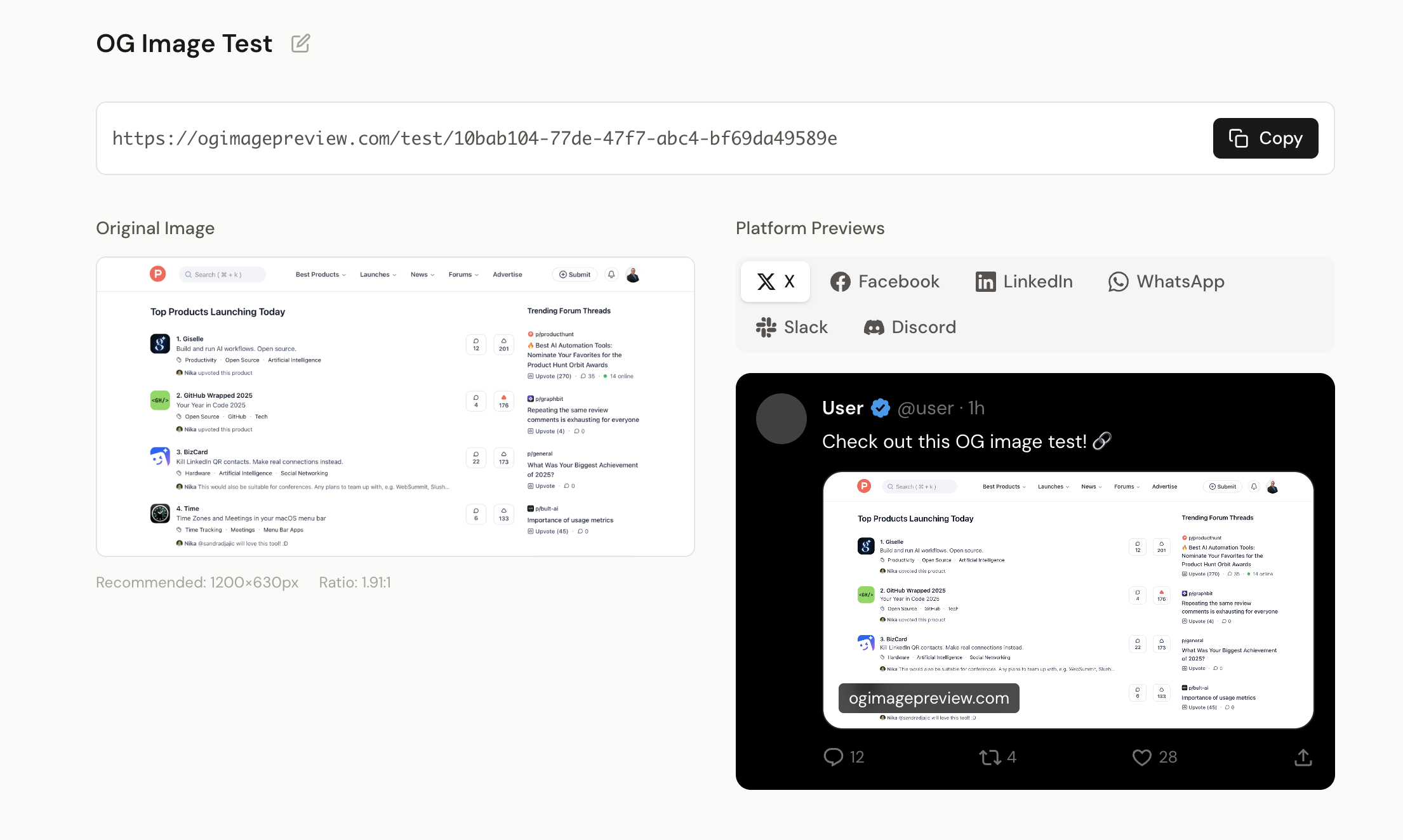 OG Image Tester and Preview gallery image
