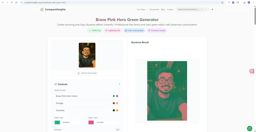 Brave Pink Hero Green Generator gallery image