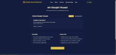 Khajiit Name Generator gallery image