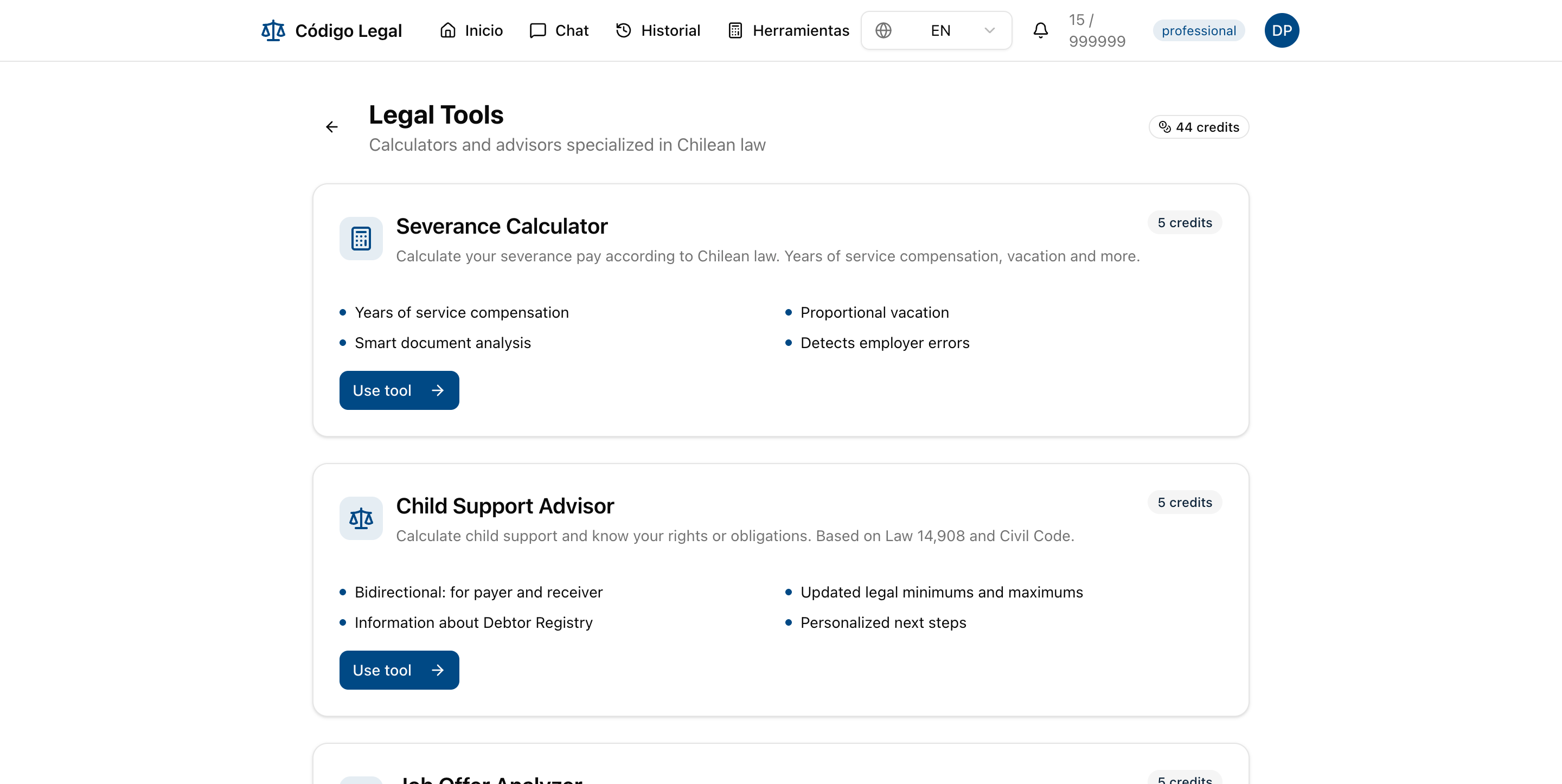 Código Legal Chile - Screenshot 4 showing product features and functionality