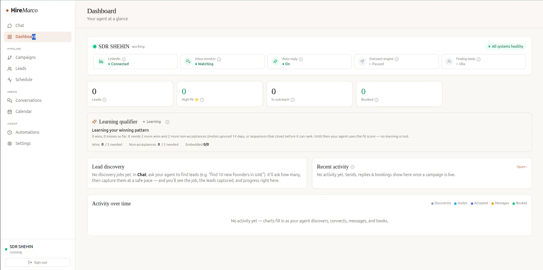HireMarco — AI LinkedIn agent gallery image