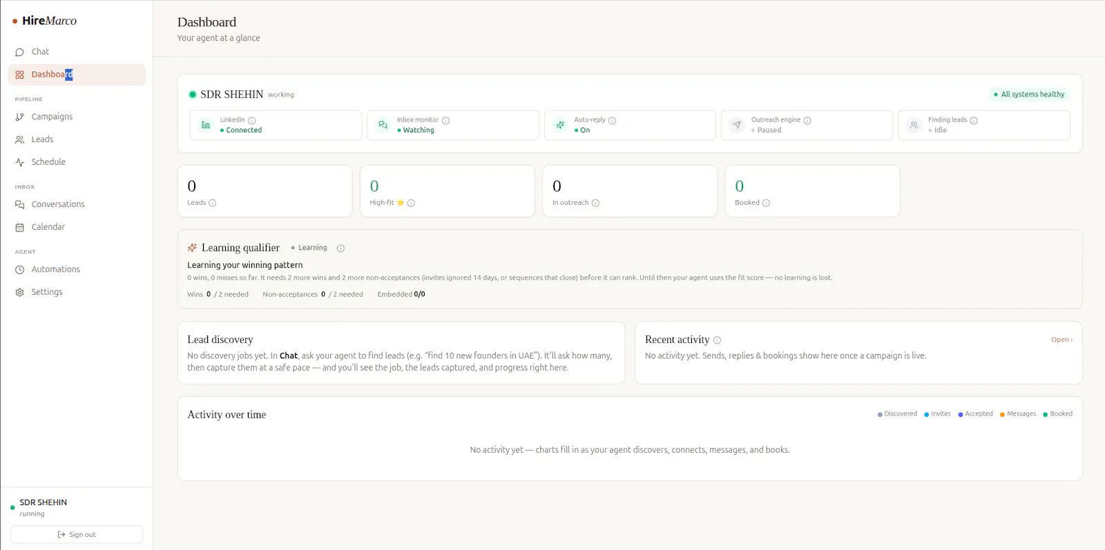 HireMarco — AI LinkedIn agent screenshot 1