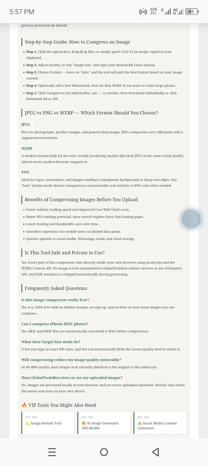 Free Online Image Compressor screenshot 3