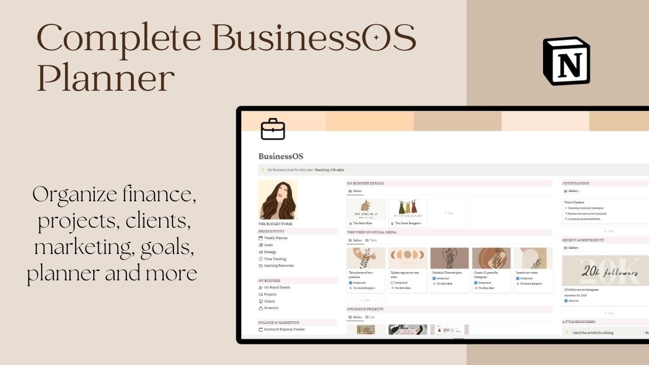 Modelo completo de noção BusinessOS media 1