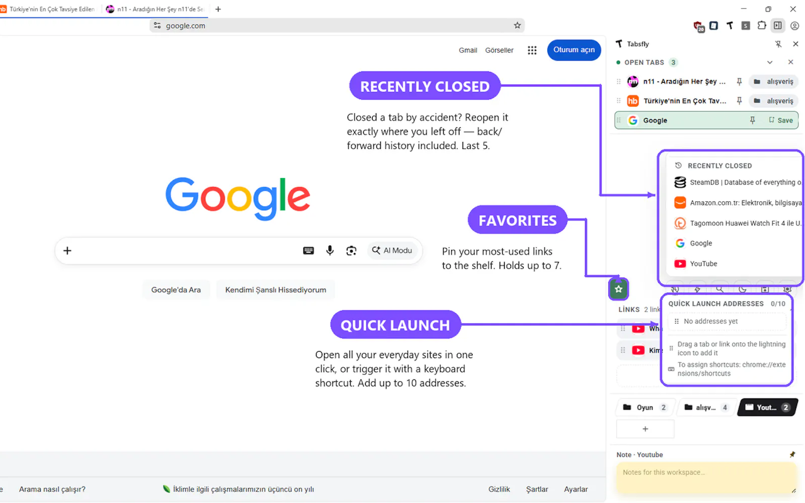 Tabsfly screenshot 2