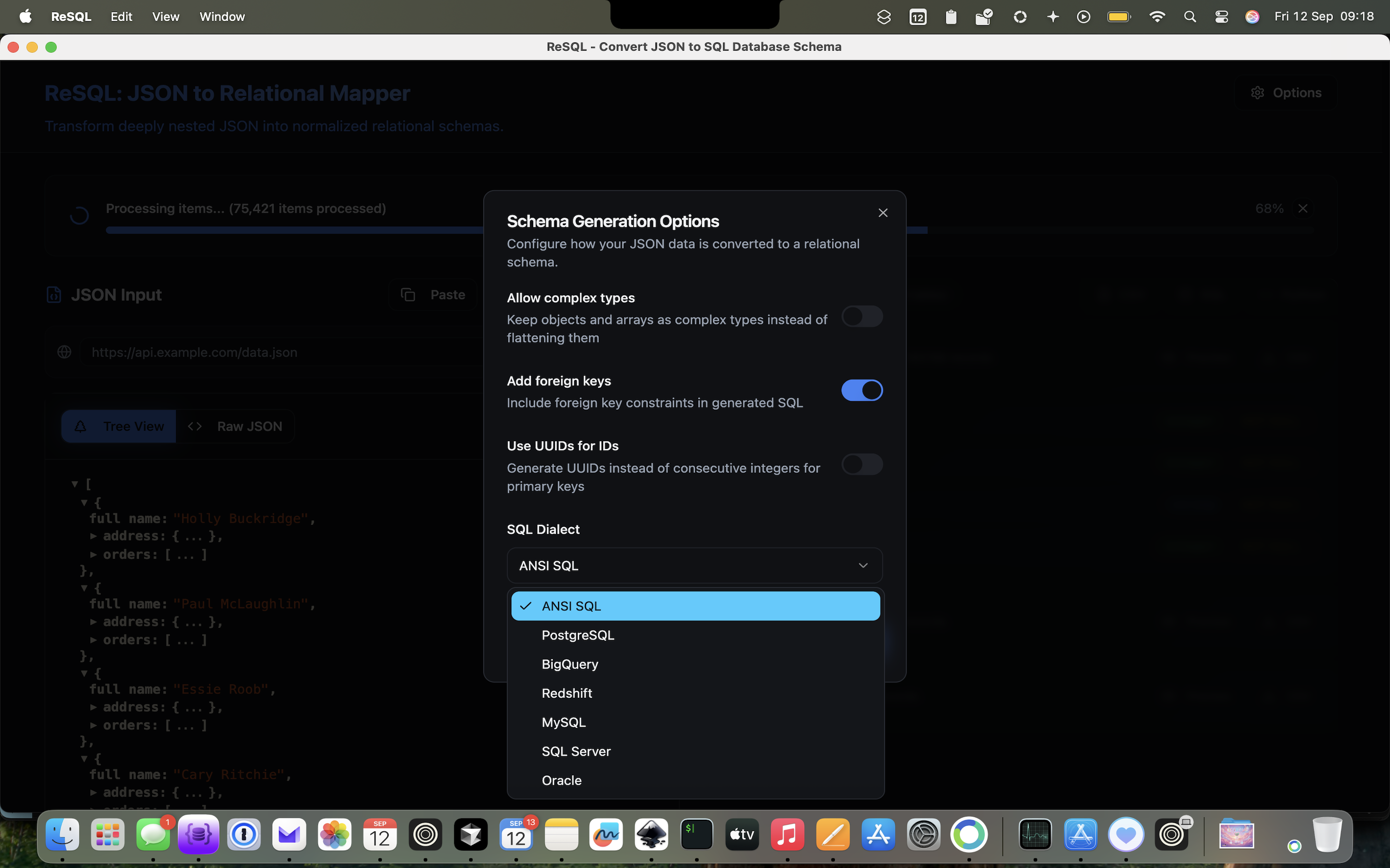ReSQL - Screenshot 3 showing product features and functionality