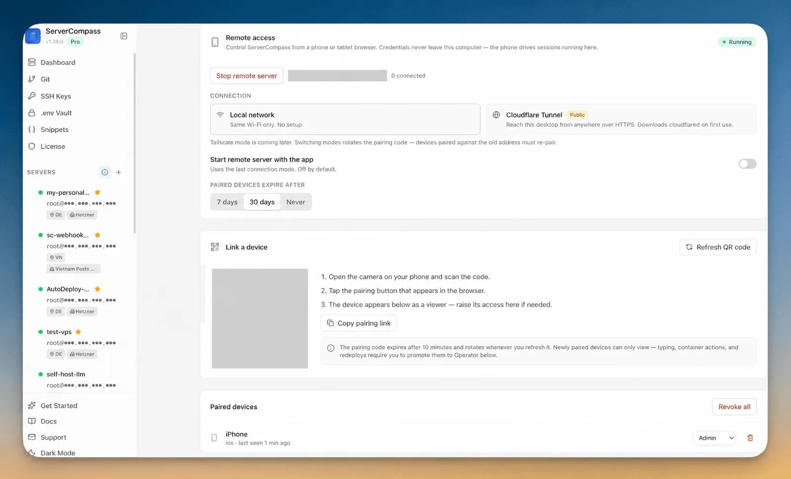 Server Compass 1.42 - Vercel UX + AI MCP screenshot 9