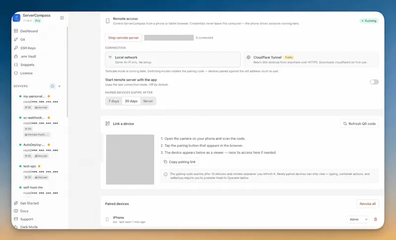 Server Compass 1.42 - Vercel UX + AI MCP screenshot 9