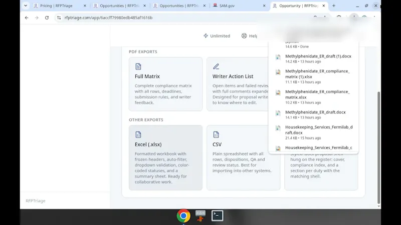 RFPTriage screenshot 1 (video preview)