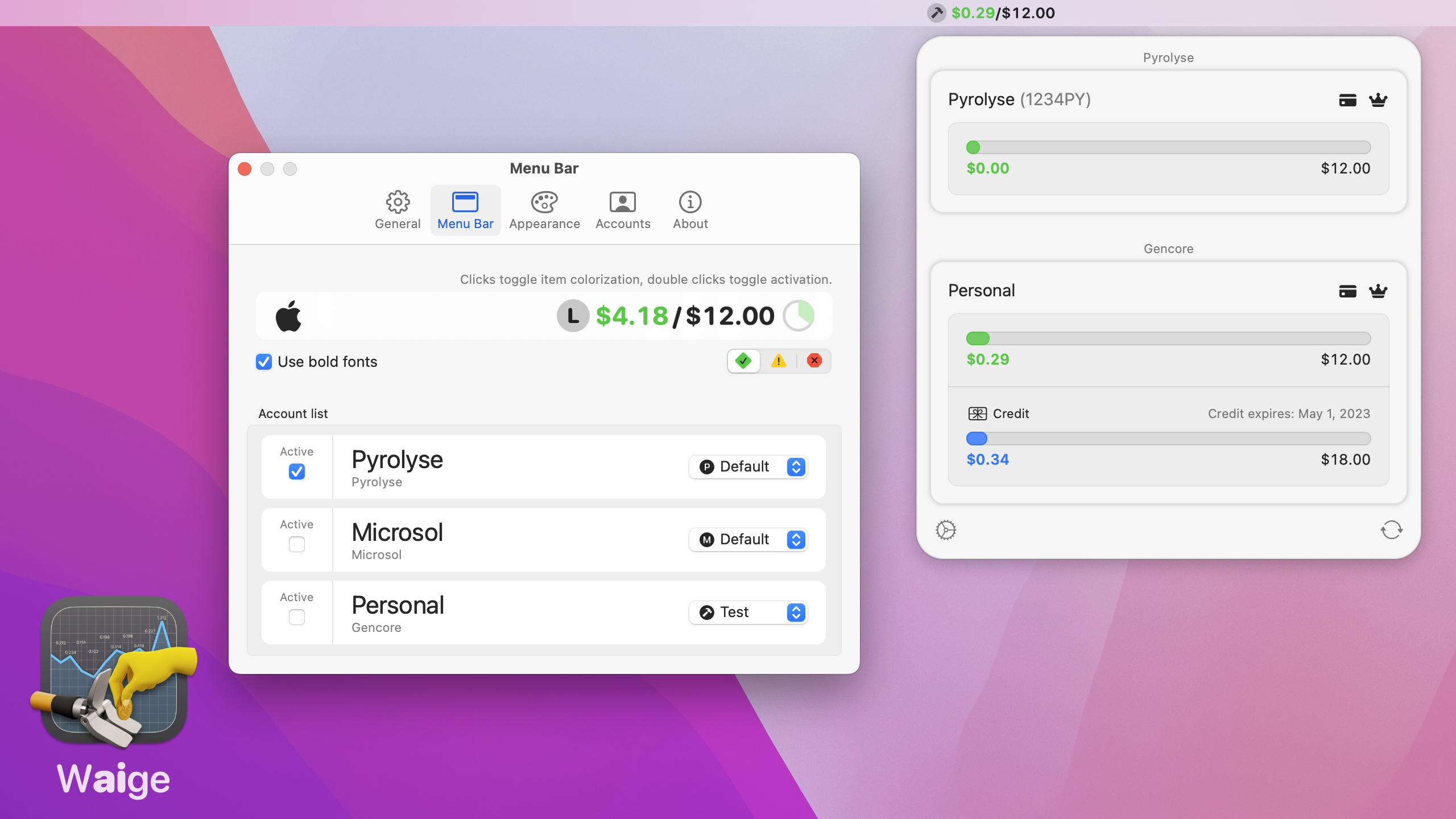 وسائط وايج - تطبيق MACOS MENA BAR الذي يساعد على تتبع تكاليف API Openai. 2