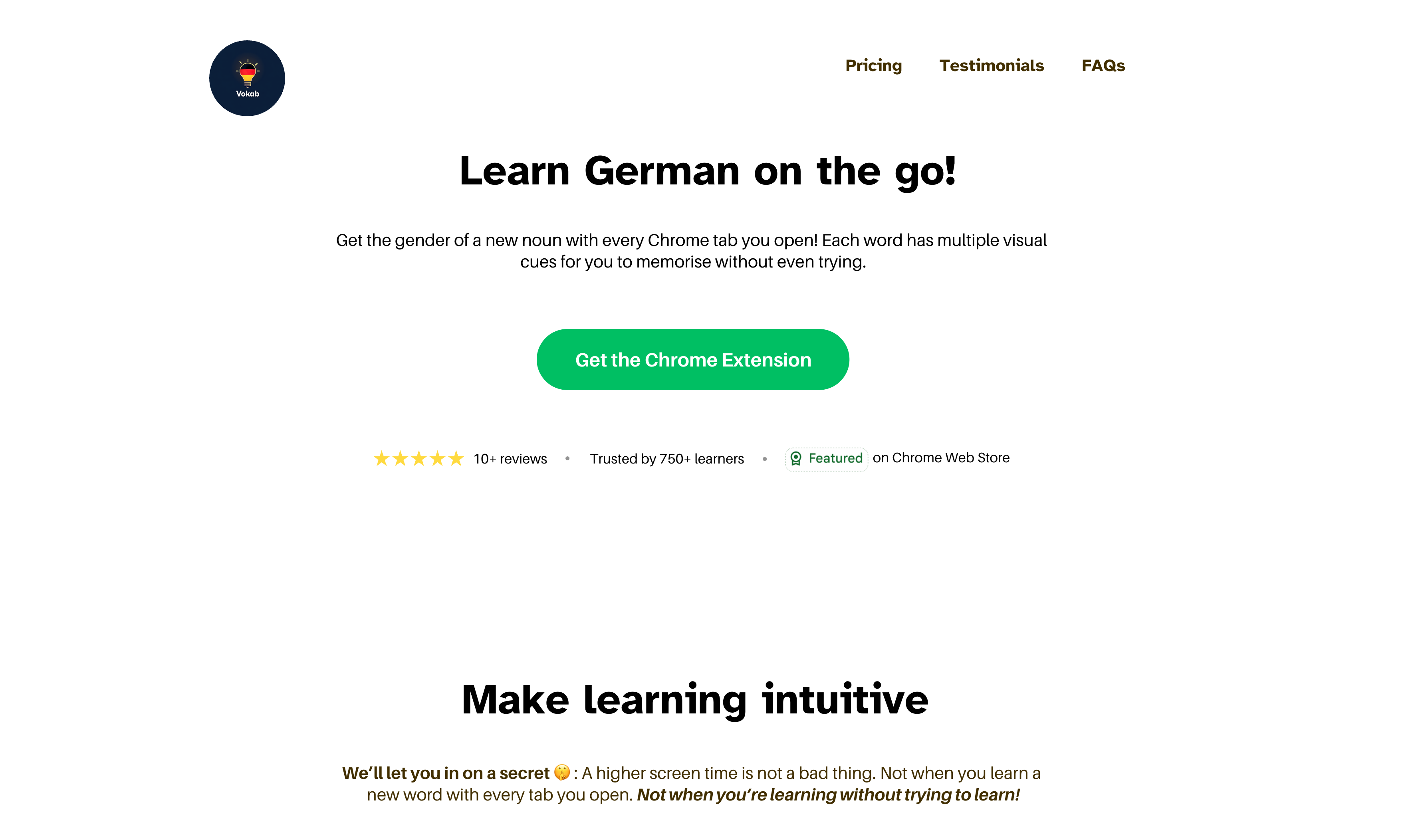 startuptile Vokab-Learn German with each tab you open