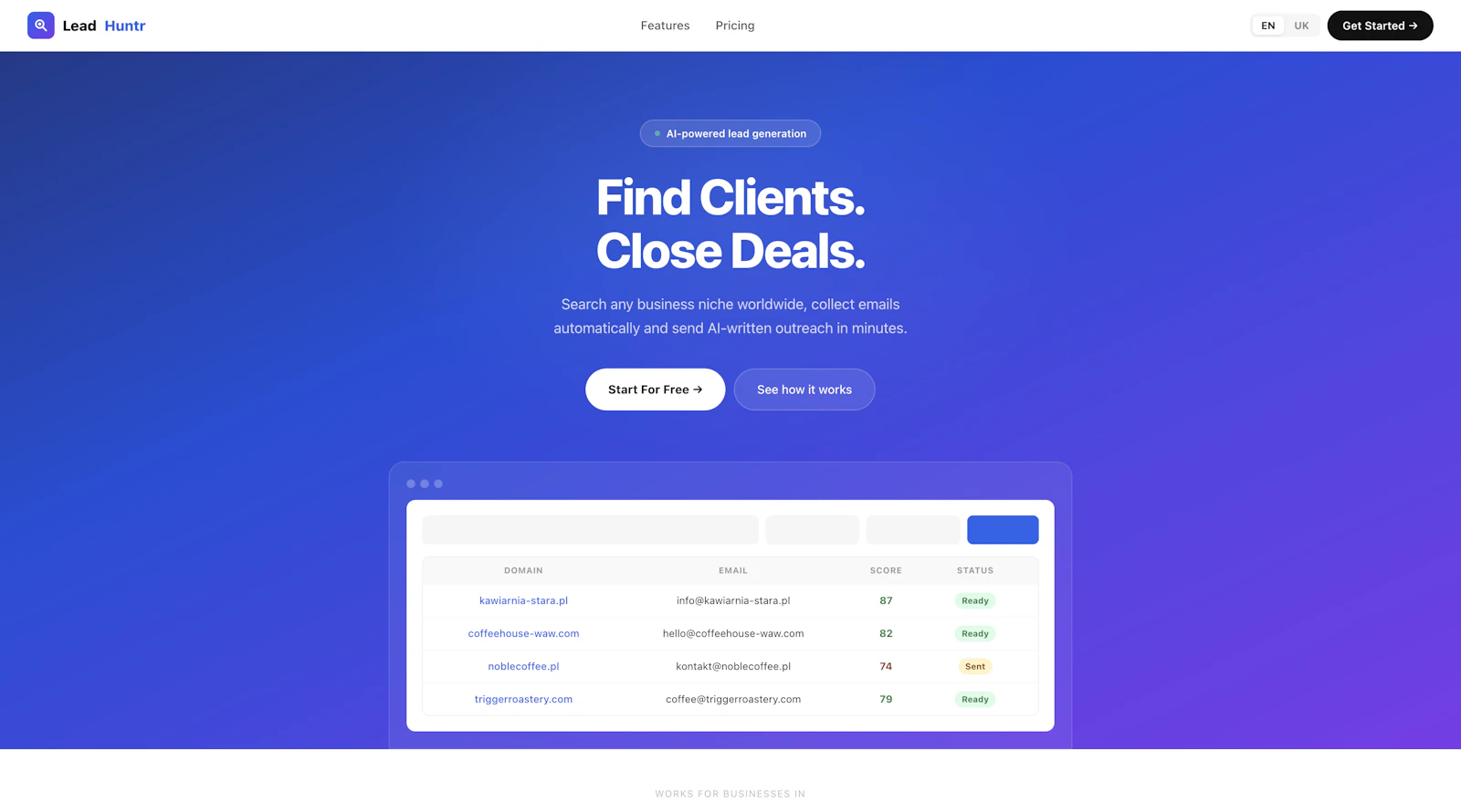 LeadHuntr — App screenshot 1