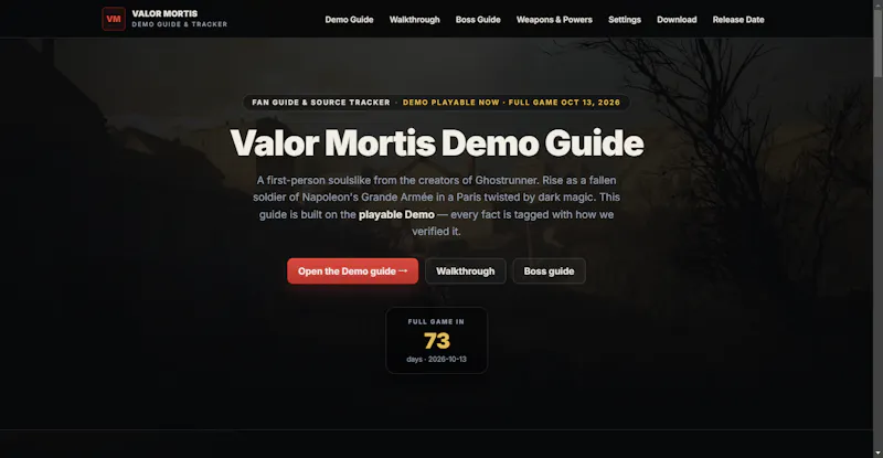 Valor Mortis Demo Guide screenshot 1