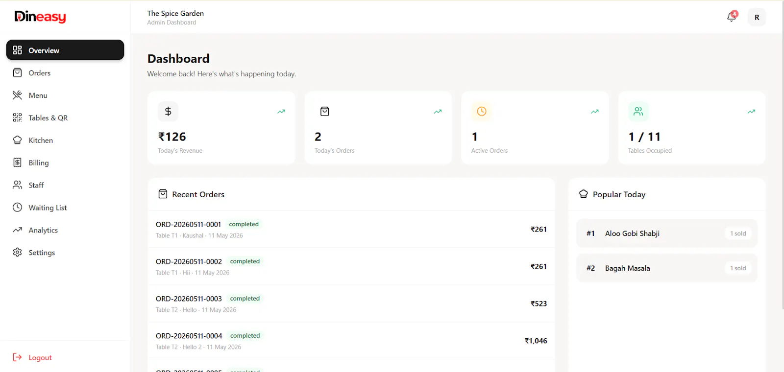 Dineasy screenshot 2