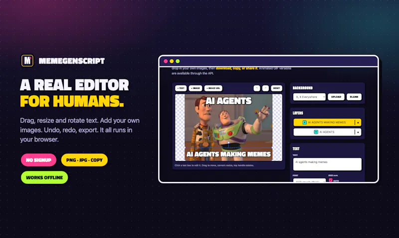 Memegenscript screenshot 3