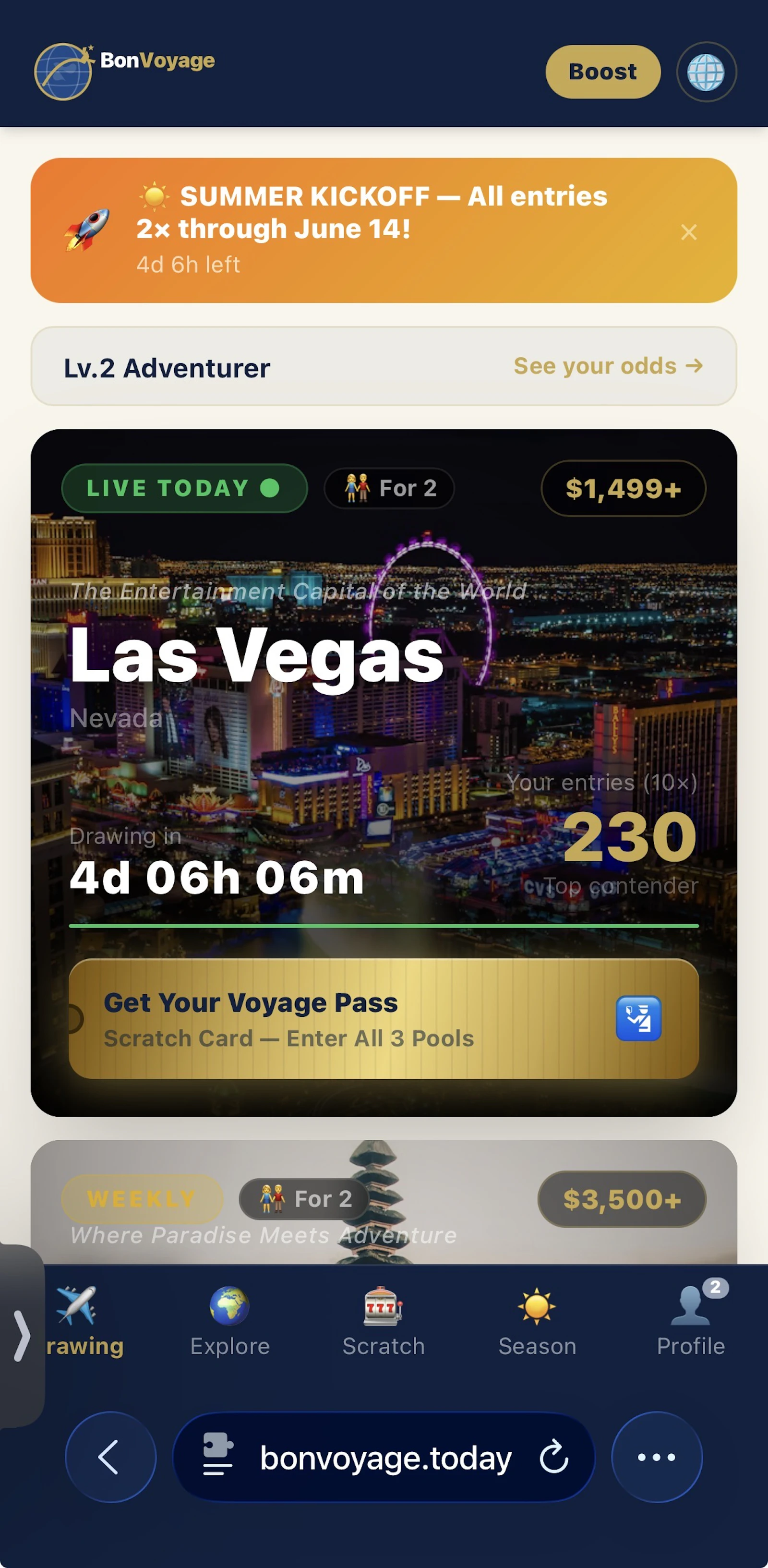 BonVoyage — Win a Vacation Every Day screenshot 4