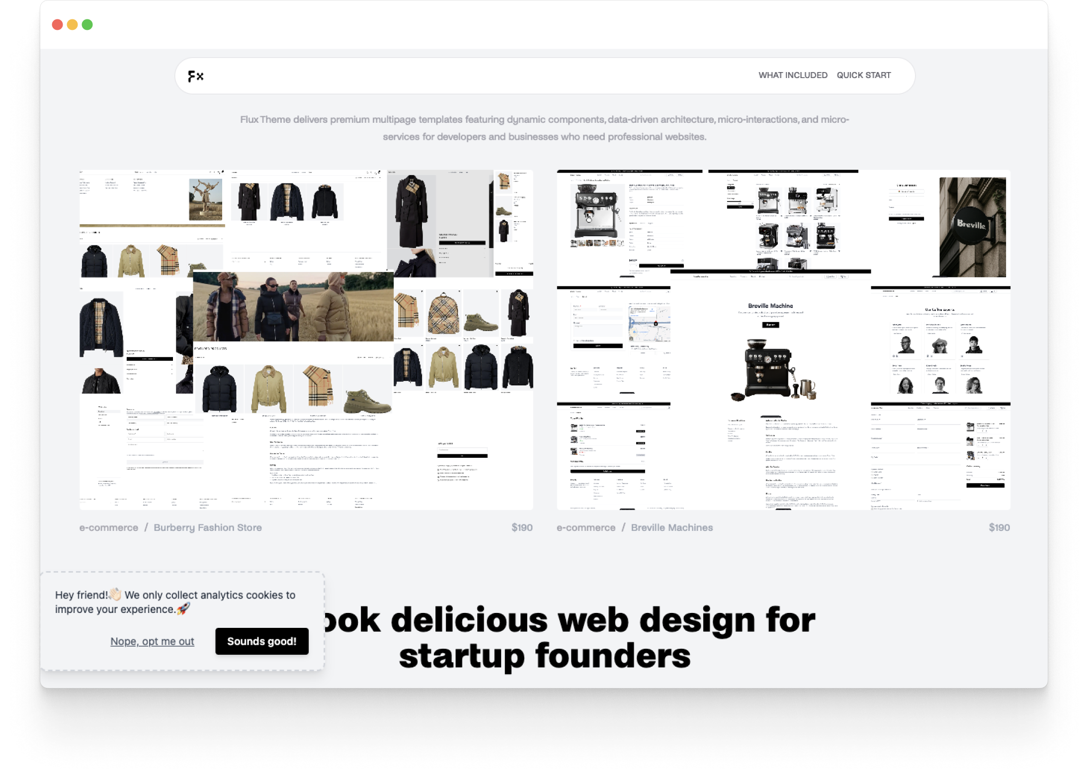 Flux-Themes - Main product screenshot demonstrating key features and user interface