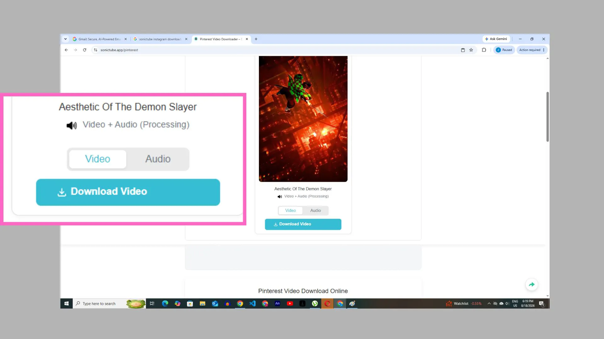 SonicTube – Pinterest Video Downloader gallery image