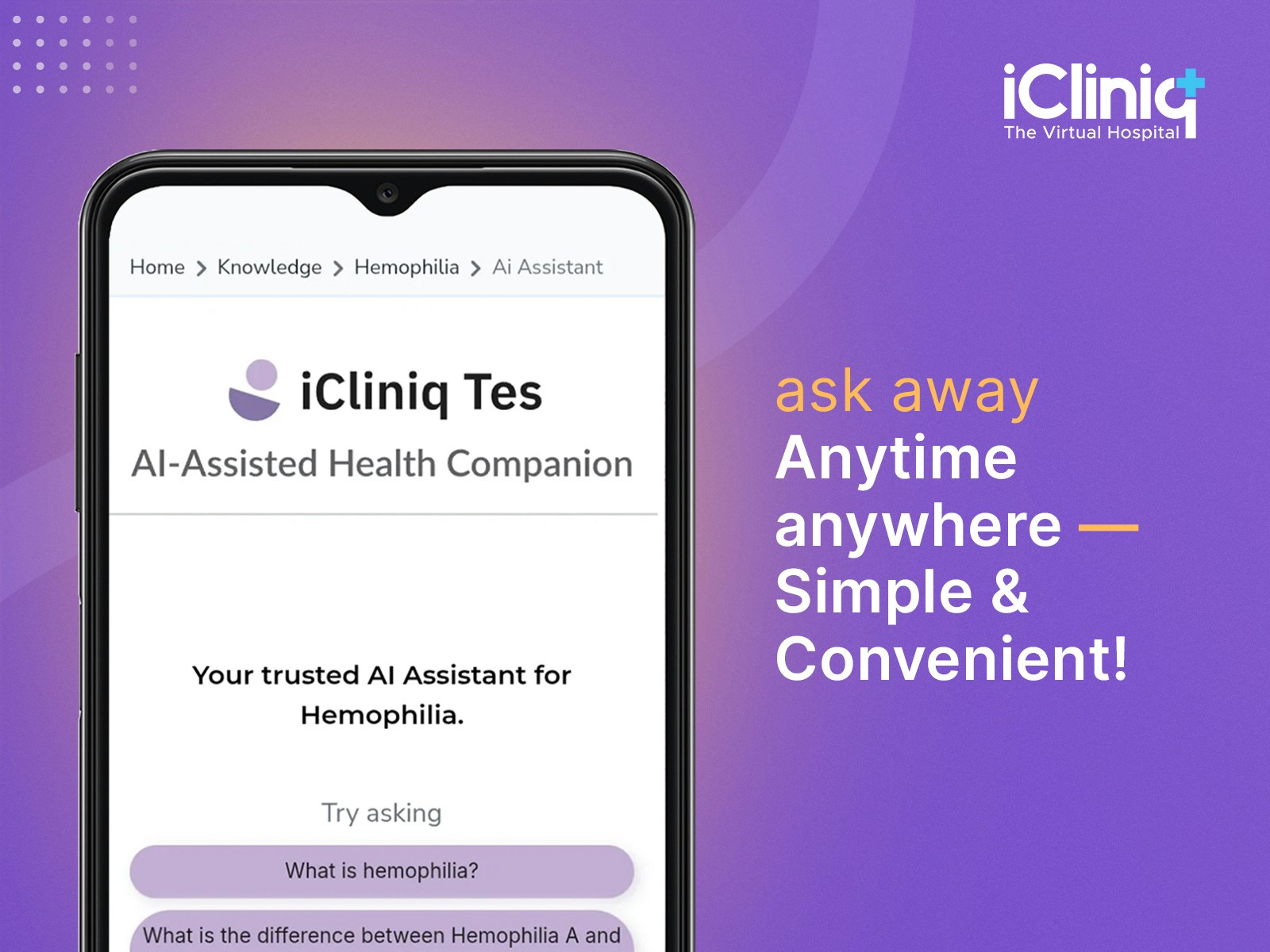 iCliniq Tes - Hemophilia AI Assistant media 2