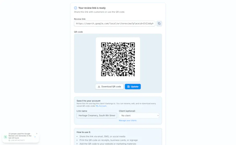 Google Review Link & QR Code Generator screenshot 3