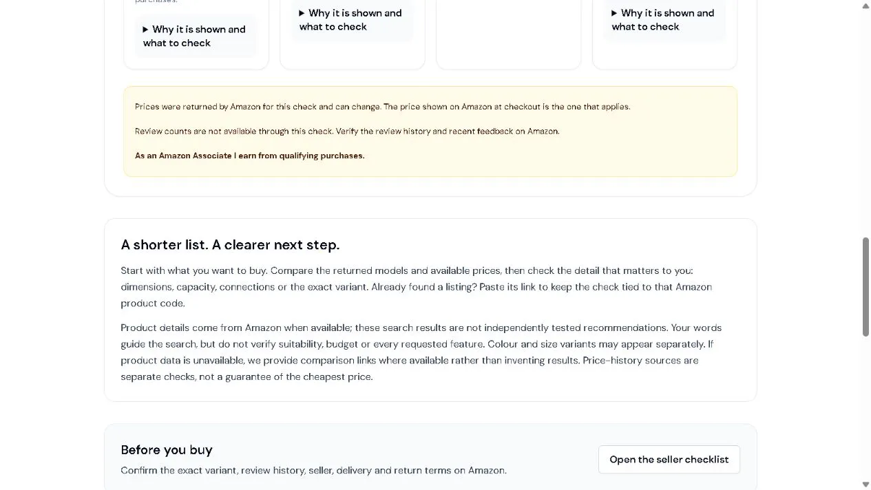 Amazon UK Shortlist Finder gallery image