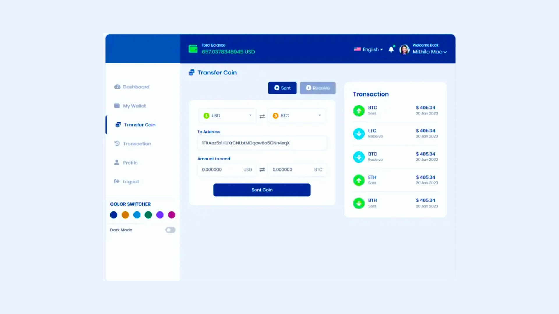 Crypto Wallet Development - Screenshot 4 showing product features and functionality
