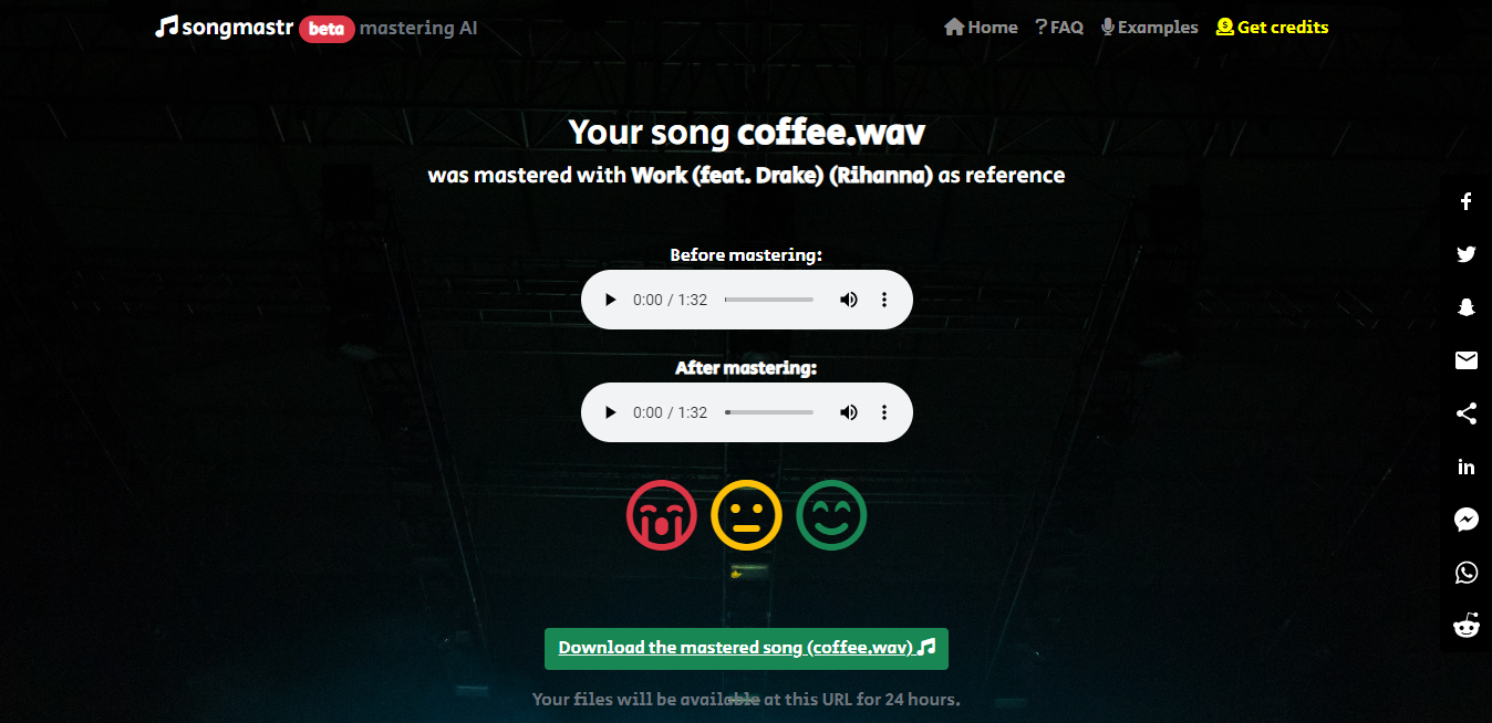 Songmastr - Automatisch songmastering met behulp van AI om commerciële nummers te matchen media 2