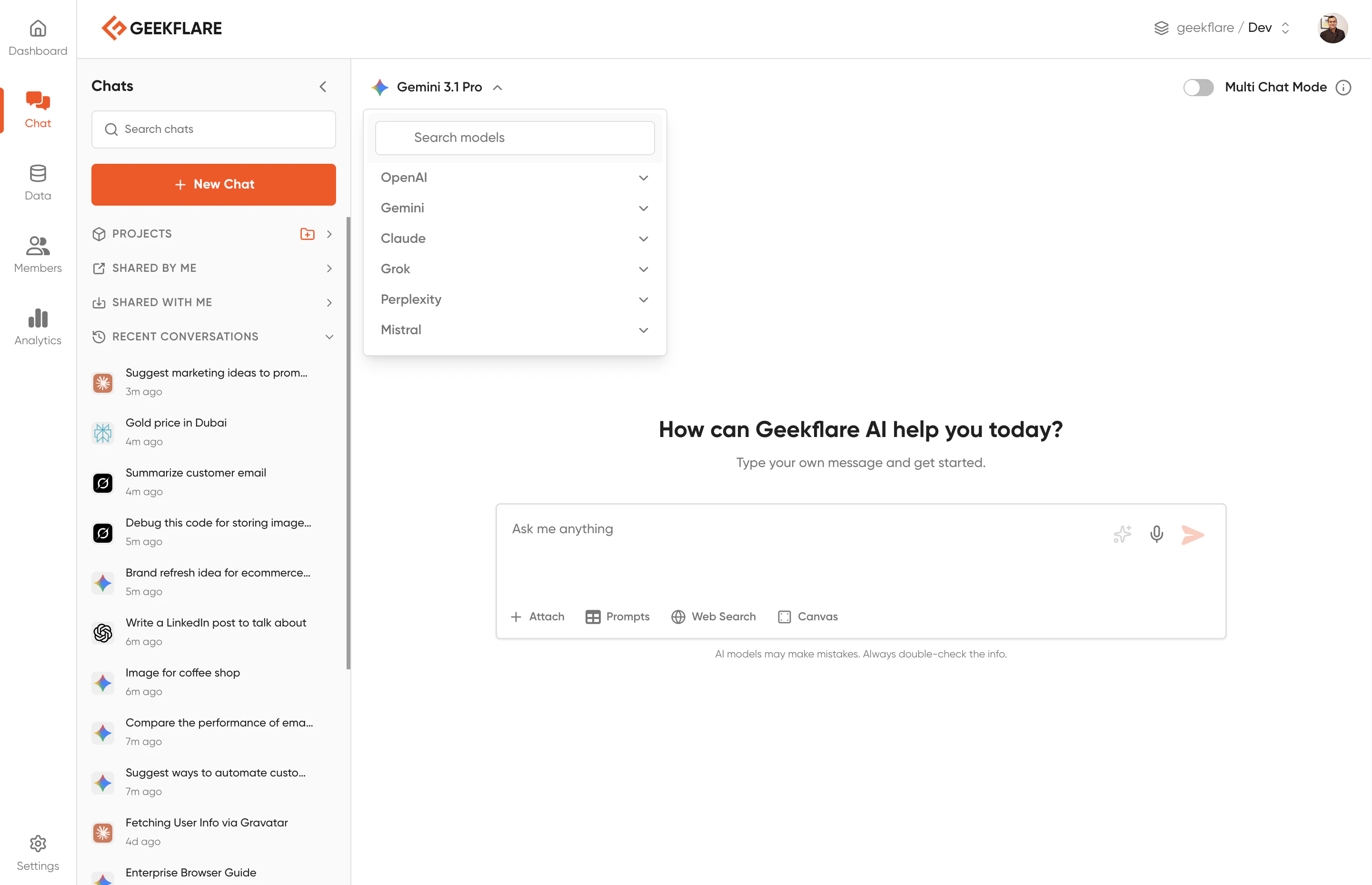 Geekflare Chat screenshot 1