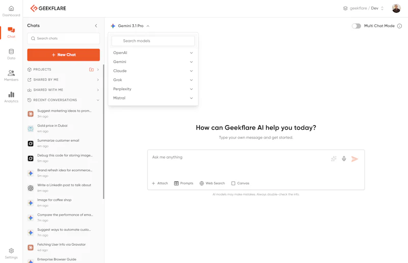 Geekflare Chat screenshot 2
