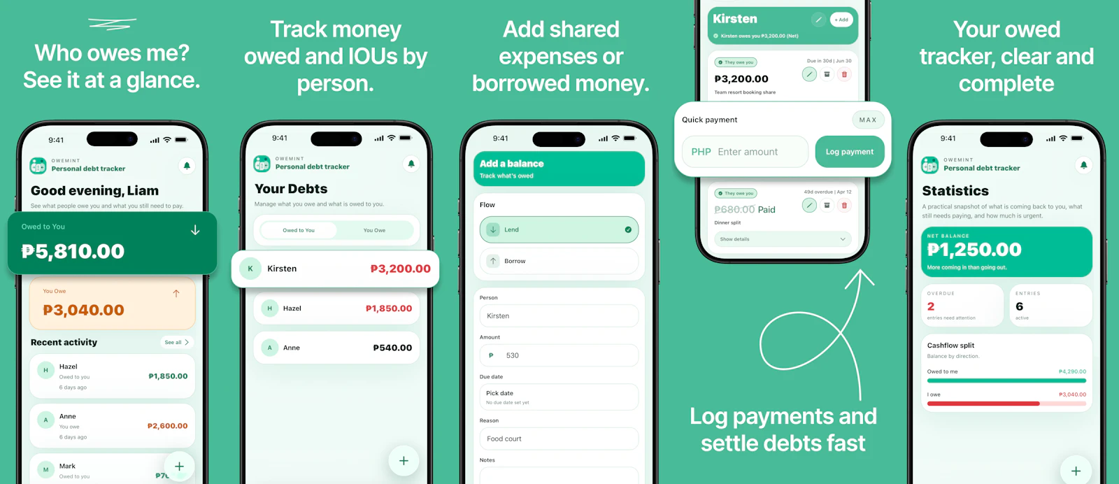 Owemint screenshot 1