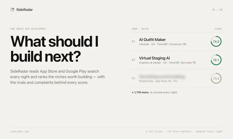 SideRadar screenshot 2