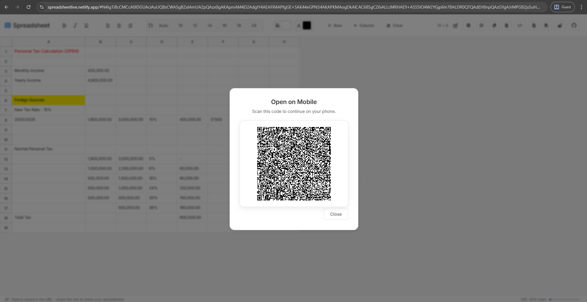 Spreadsheet gallery image