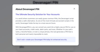 Devanagari PIN gallery image