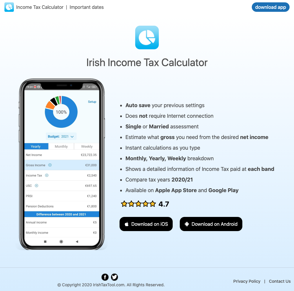 Irish Income Tax Calculator gallery image