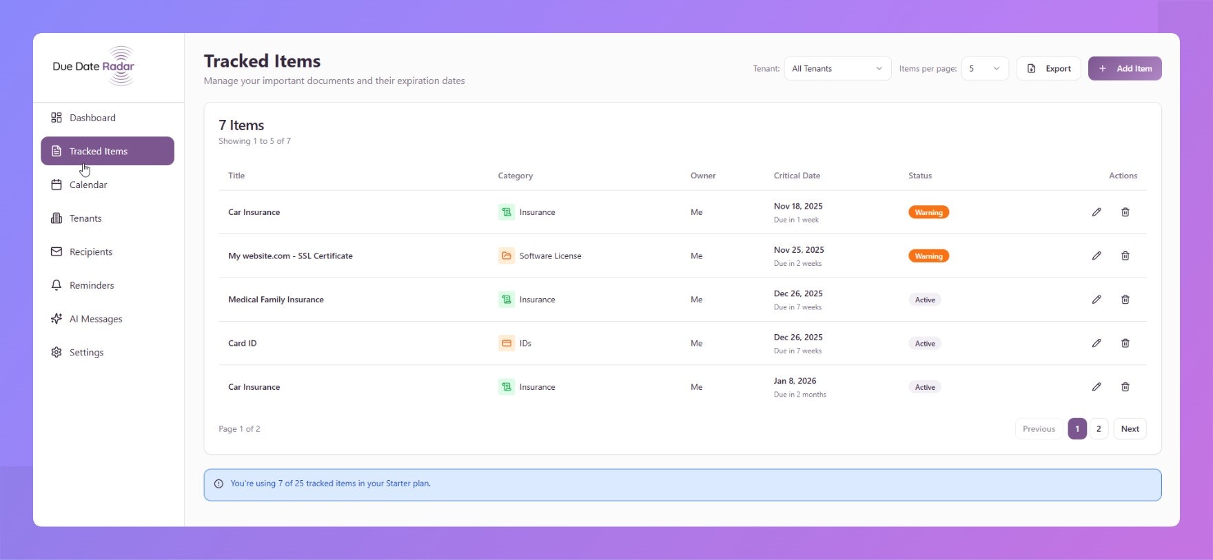 Due Date Radar - Screenshot 3 preview