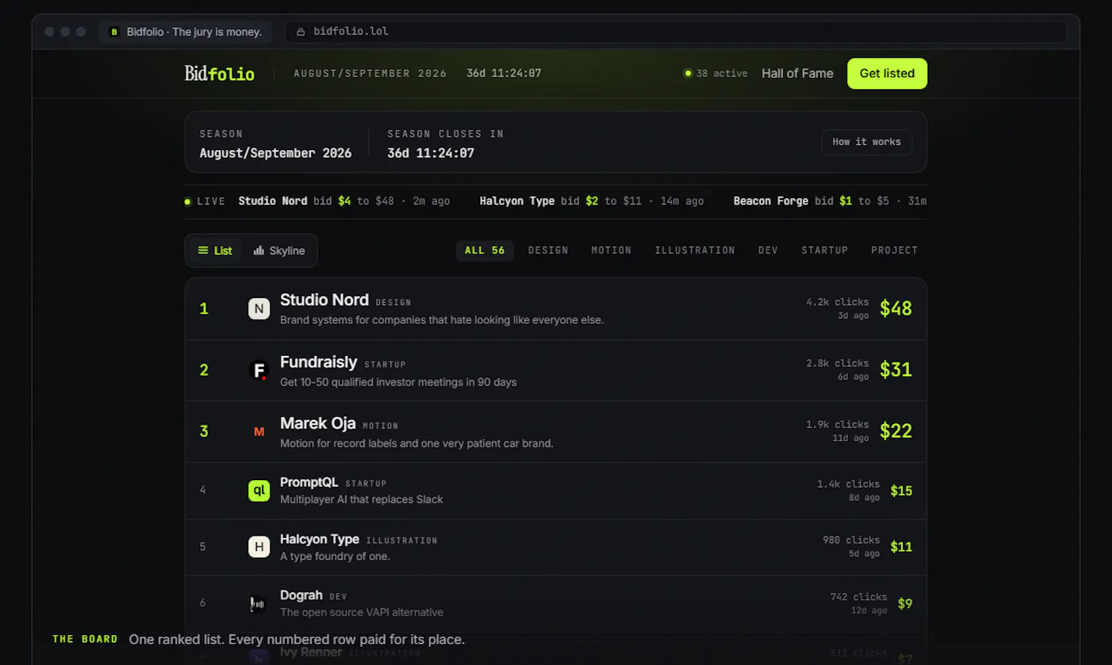 Bidfolio screenshot 2