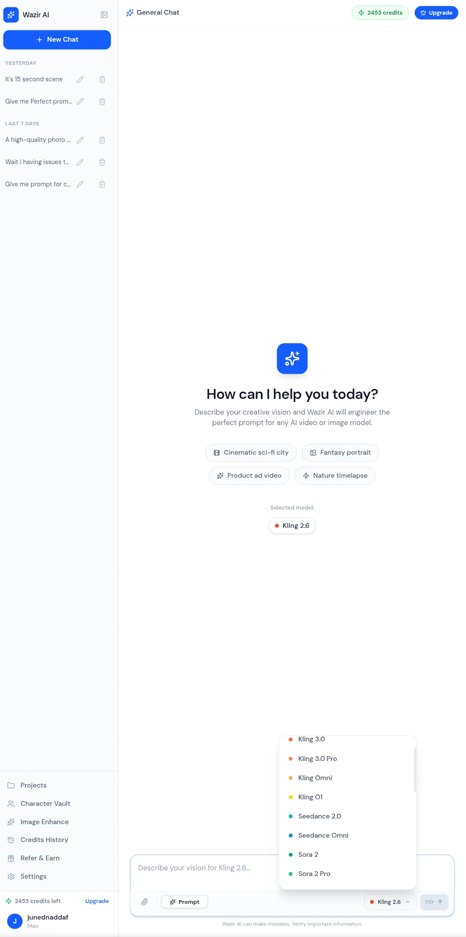 Wazir AI screenshot 2